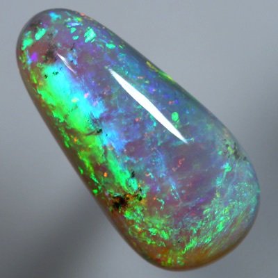 SOLID CRYSTAL OPAL Brilliant rolling flash of orange to green to purple SEE VIDEO